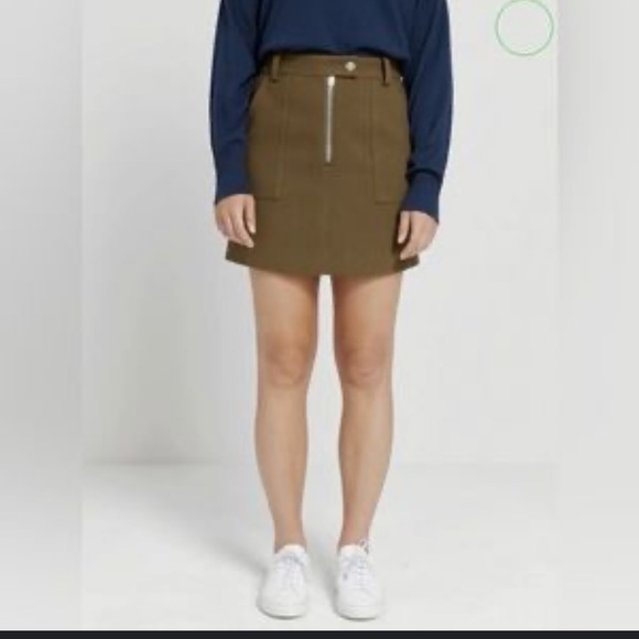 Frank And‎ Oak olive green utility mini skirt Sz S - Picture 8 of 8